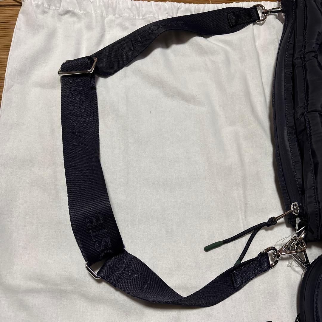 LACOST パデッドナイロン ゴルフボールエフェクトバケットバッグ 未