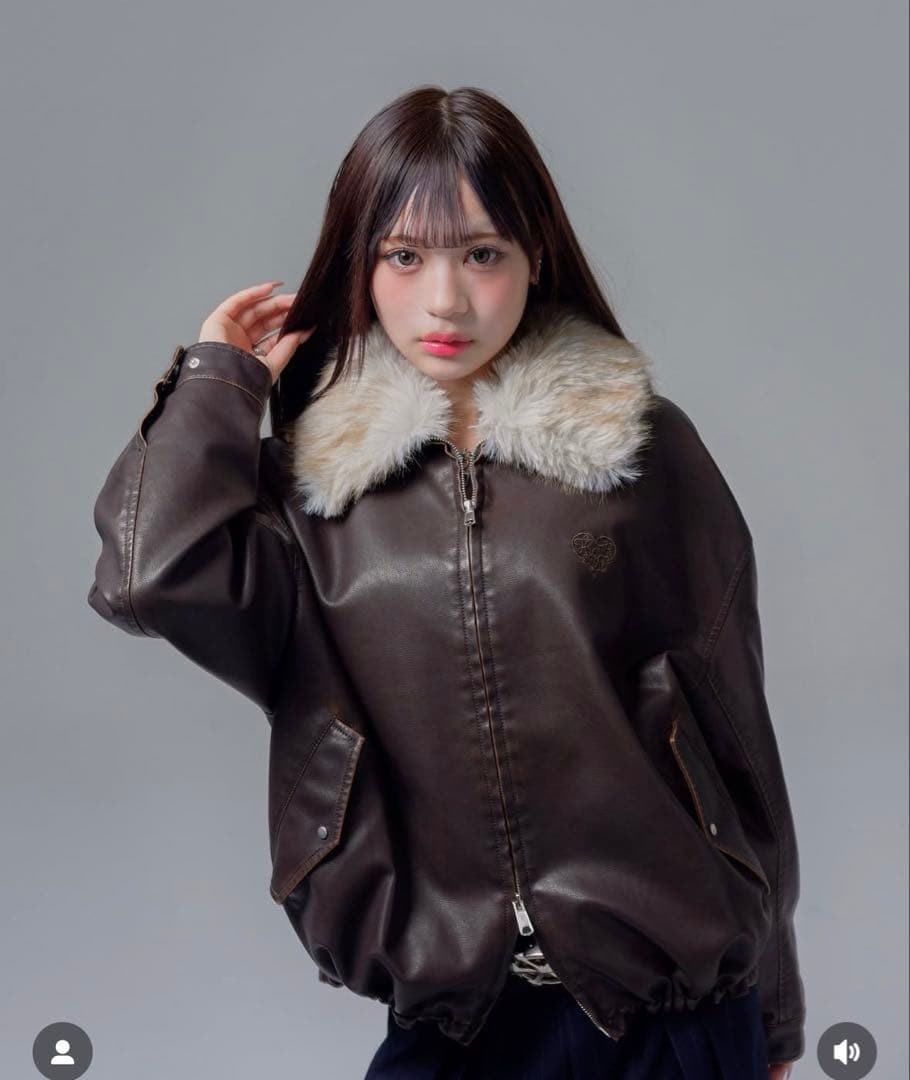 that's life ザッツライフ ファー付きレザージャケット ブラウン