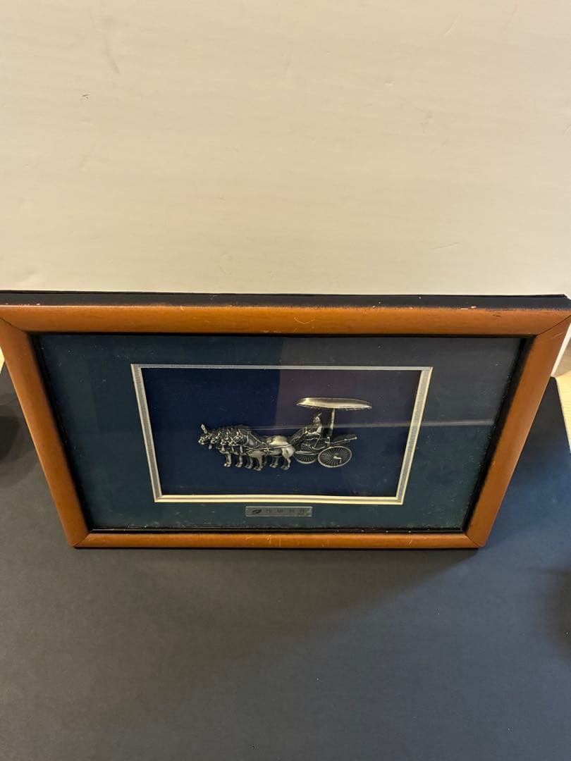 純銀 Ag999 馬車 立体額装｜公的検査証明書付中国 銀工芸 インテリア