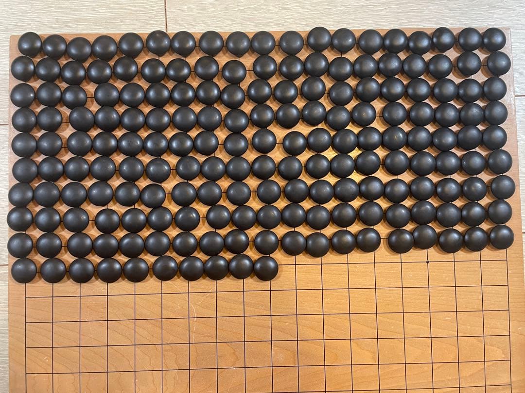 蛤碁石 33号(9.2mm) 那智黒石 欅碁笥セット お手入れ済