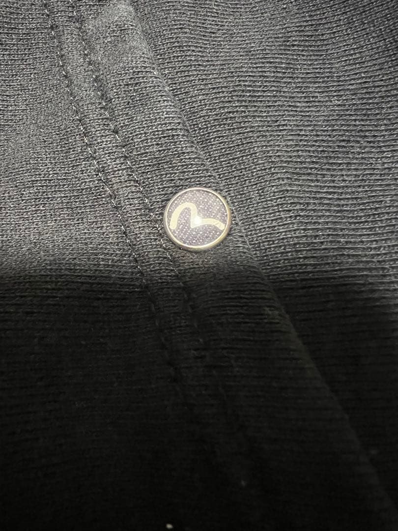 EVISU パーカー 42サイズ 黒カモメ ブラック 裏起毛 フーディー 刺繍