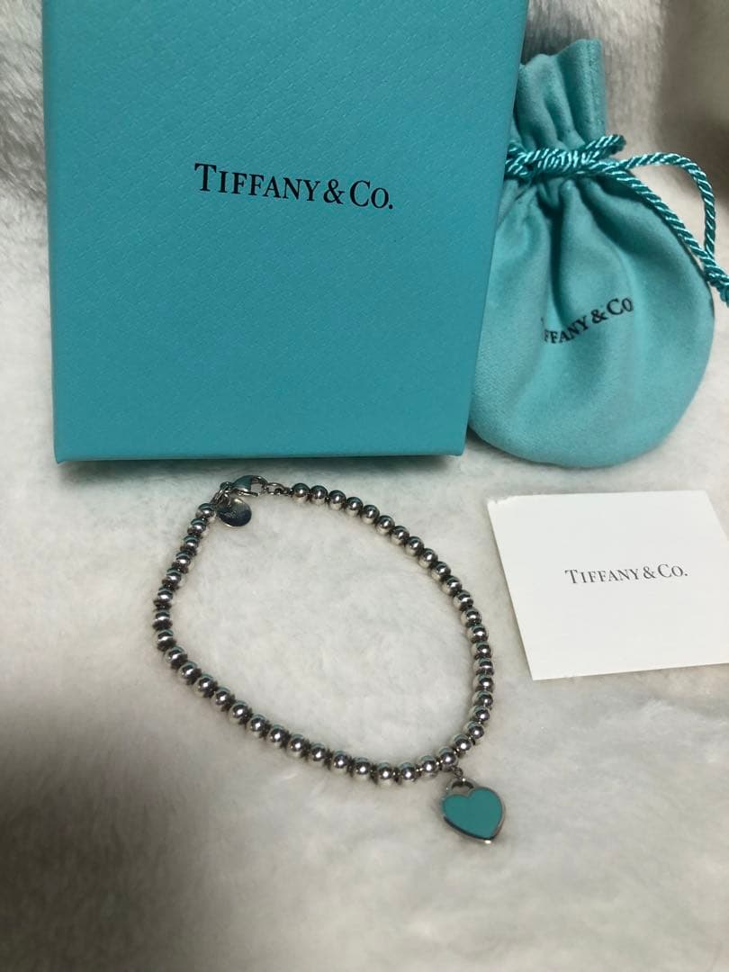 ティファニー ブルー ハート タグ ビーズ ブレスレット エクストラ