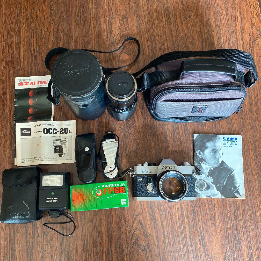 一眼レフフィルムカメラ】Canon FTb 望遠レンズ・ストロボ・フラッシュ