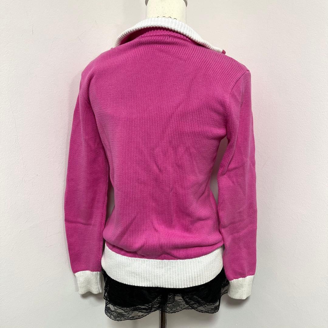 ラルフローレン ケーブル ニット ピンク y2k グランジ ノーム ロンドン