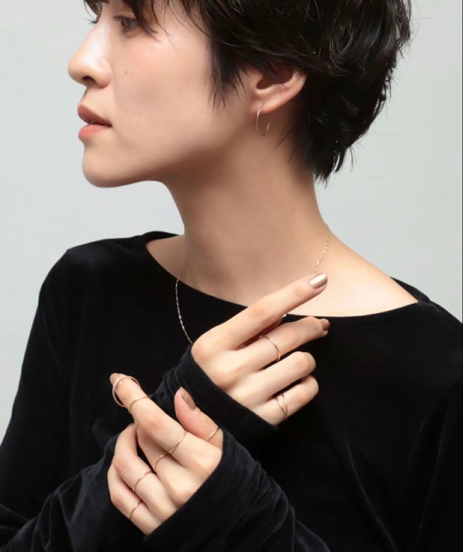 grâce grace】K10 スキニーリング 11号｜華奢 重ね付け◎ 上品