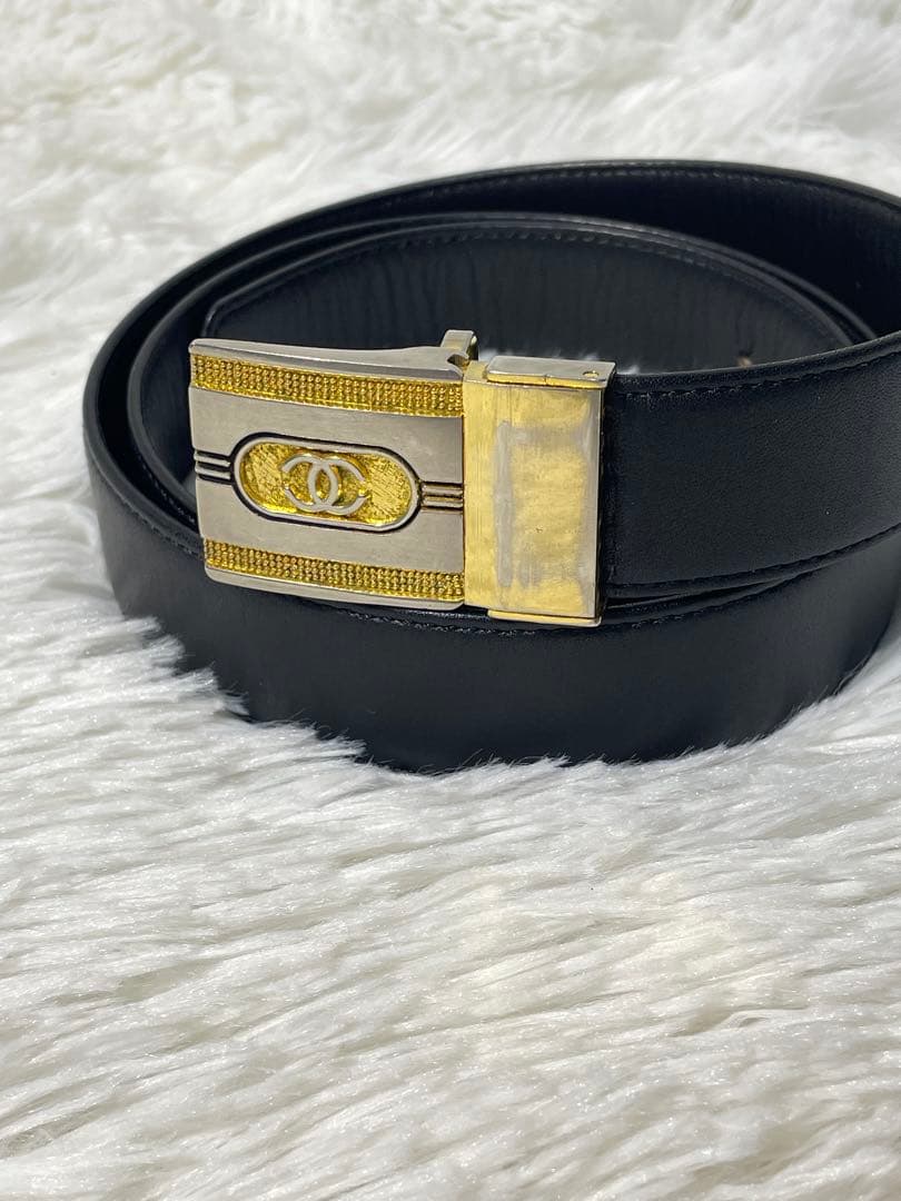 CHANEL シャネル ココマーク 本革 レザーベルト ブラック ユニセックス