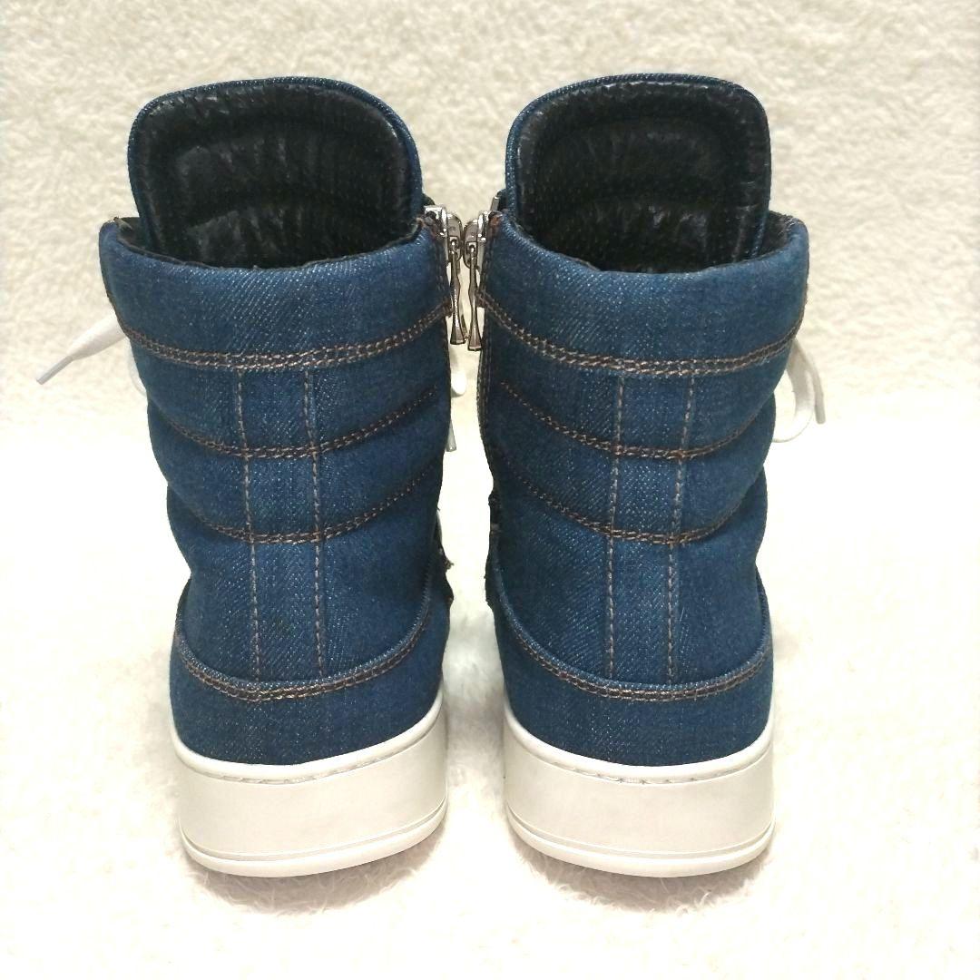 美品】BALMAIN バルマン デニム インディゴ ハイカットスニーカー レア