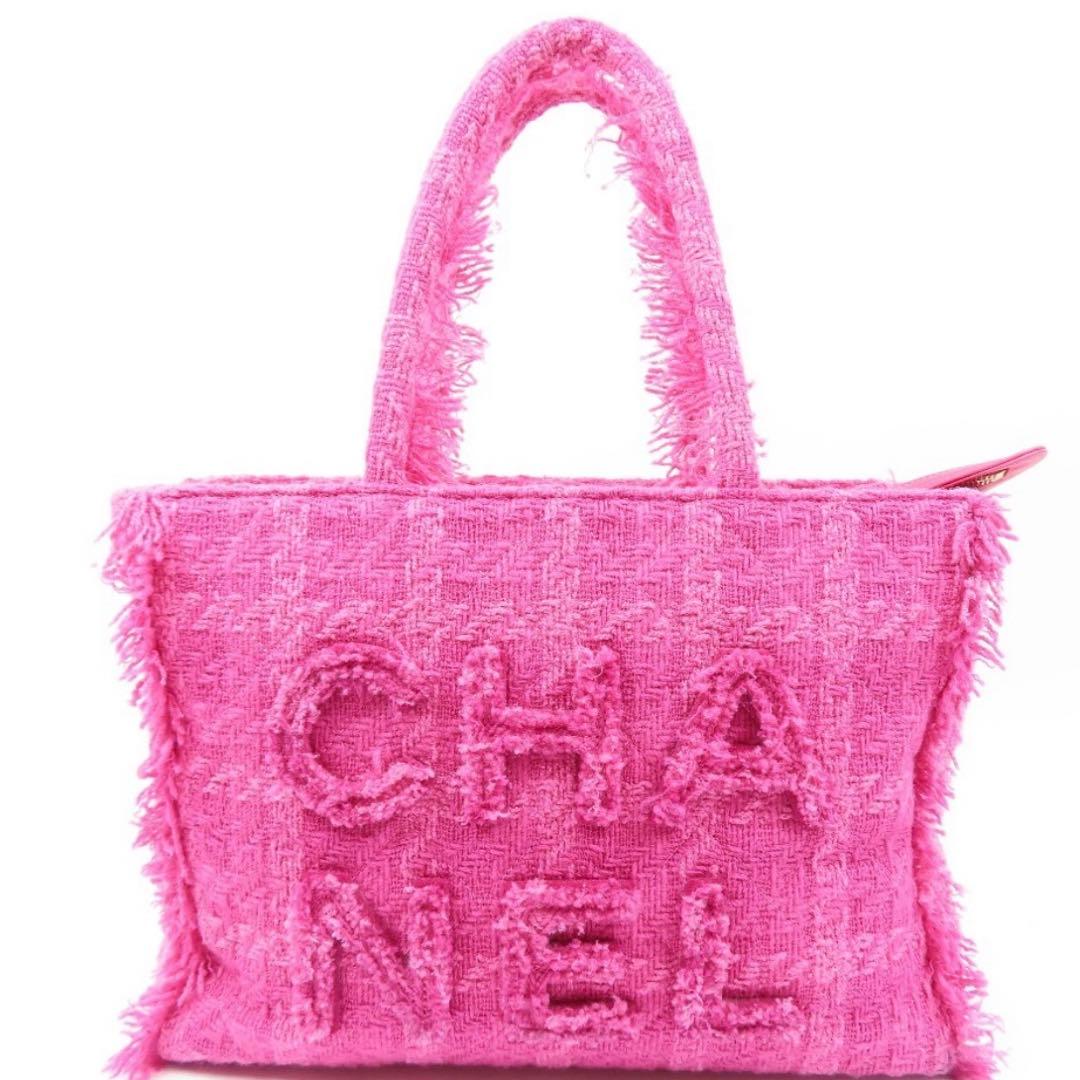 シャネル マトラッセ ツイード ココ ロゴトートバッグ ピンク - メルカリ