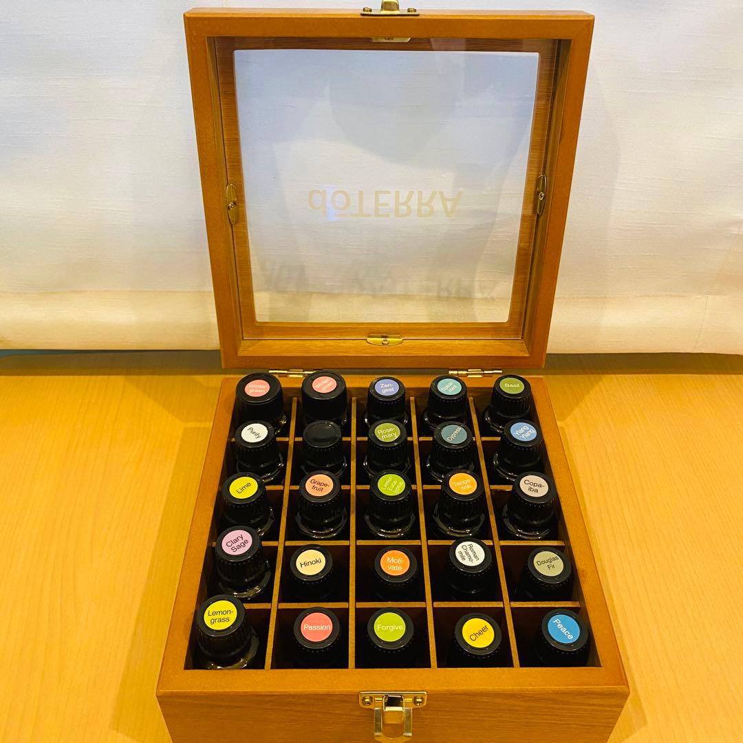 doTERRA エッセンシャルオイル 25本セット 木製ボックス