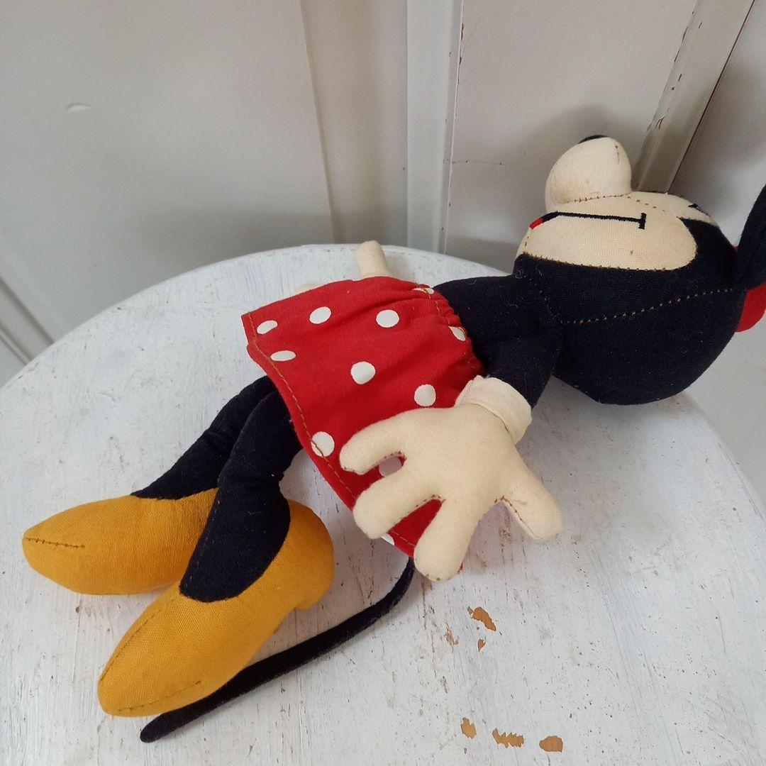 レトロミニーマウスコットン製ぬいぐるみ レアディズニー 東京