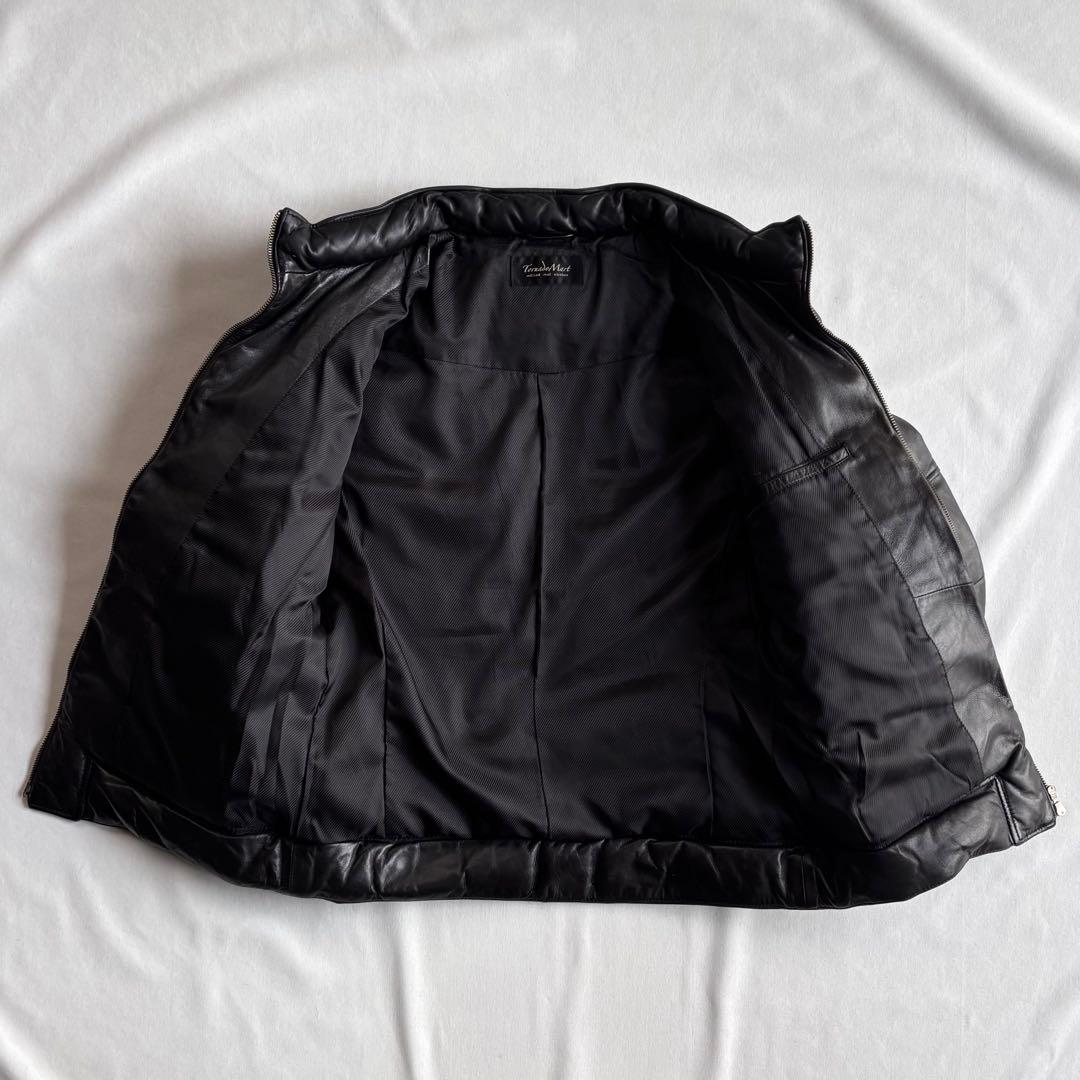 90s-00s TORNADO MART leather down BLK 名作 - ジャケット・アウター