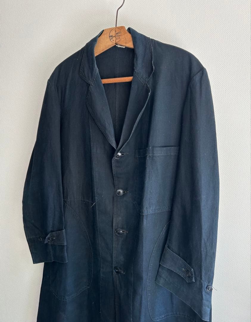 30s 40s ヴィンテージ インディゴリネン マキニョンコート - メルカリ