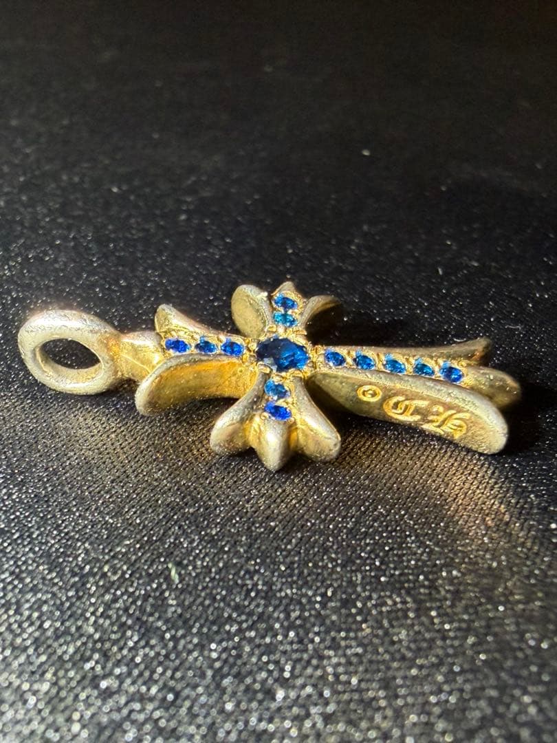 クロムハーツ タイニーファットクロス サファイア 925 2000年製 正規品