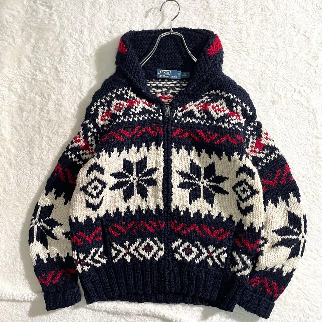 ラルフローレン カウチンニット 星条旗 ノルディック ウルグアイ製 S