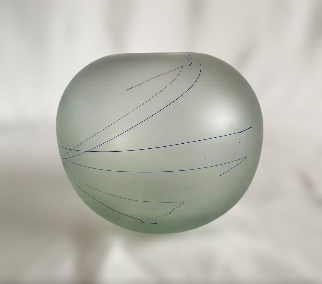 米原 眞司「ラインドローイング」②1990年代球体ガラス花瓶 - メルカリ