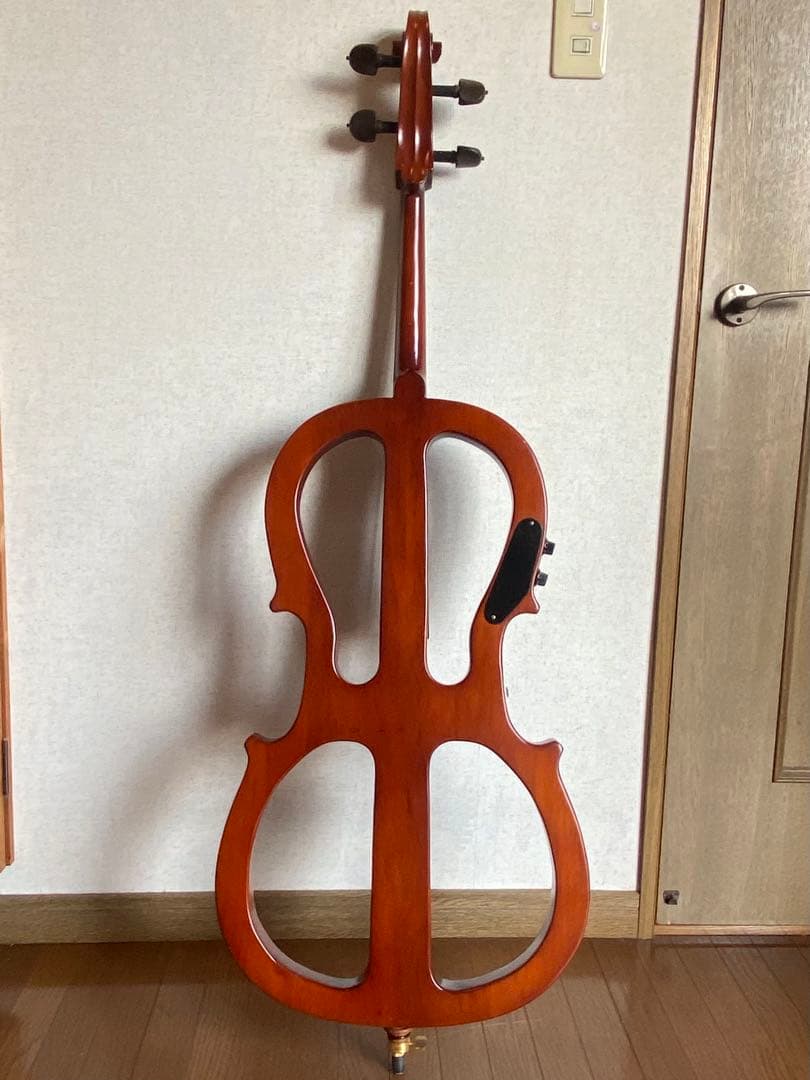 弓・収納袋付き】エレクトリックチェロ サイレントチェロ 木製 匿名