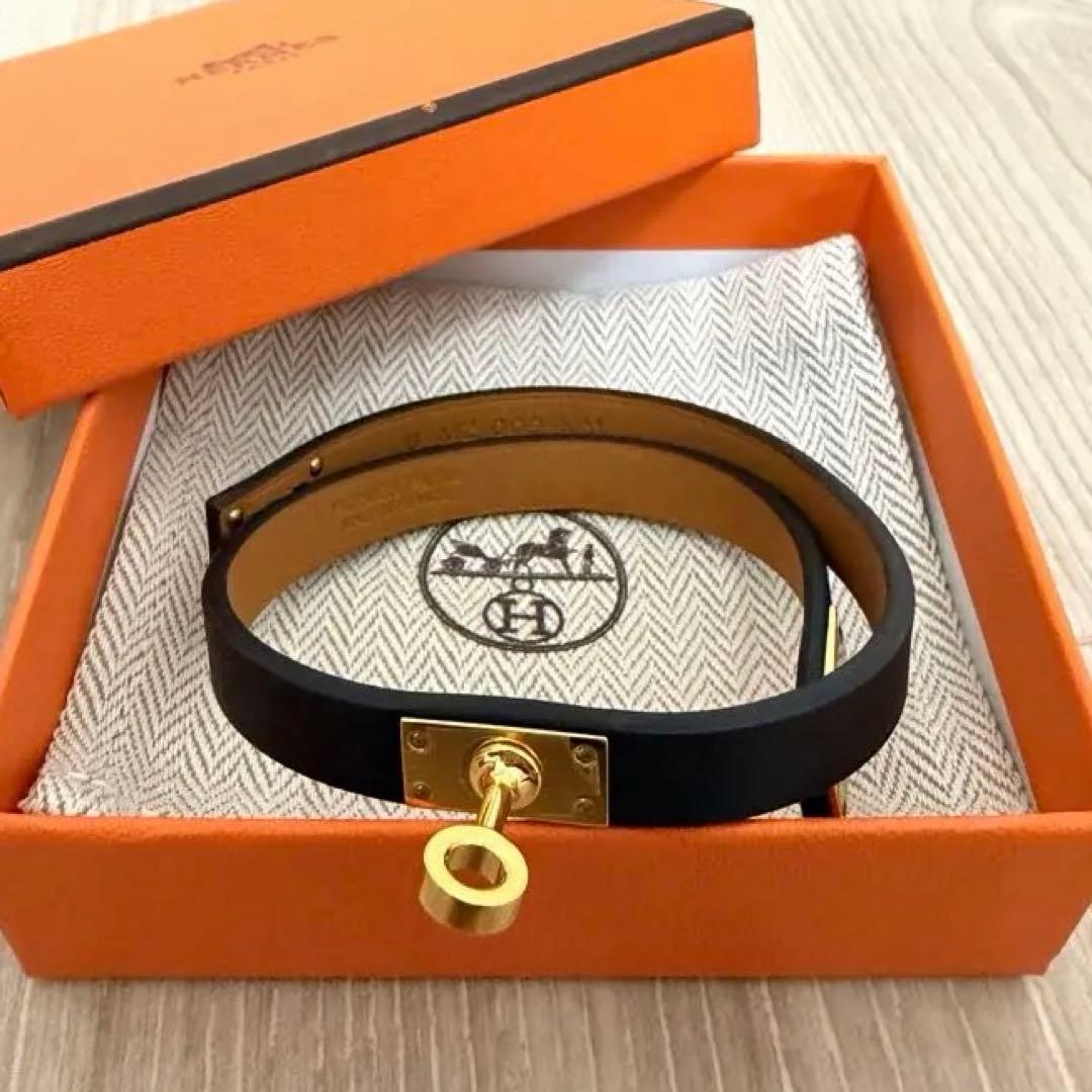 【HERMES】レザーブレスレット 《ミニ・ケリー》 ドゥブルトゥール T1