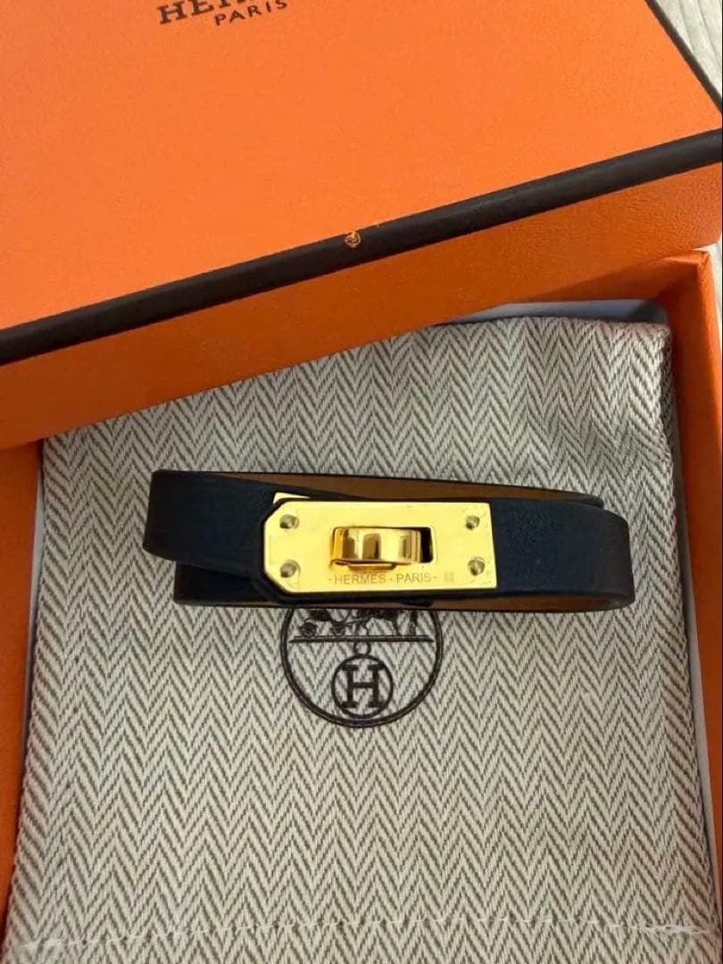 【HERMES】レザーブレスレット 《ミニ・ケリー》 ドゥブルトゥール T1