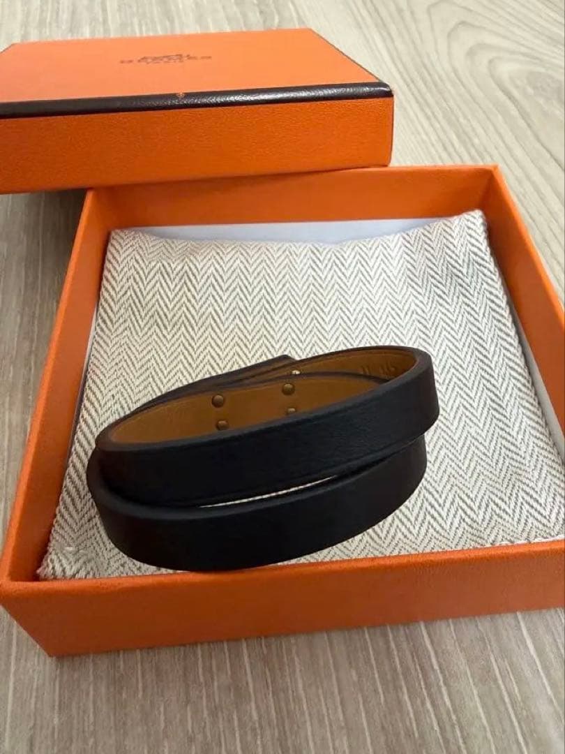 【HERMES】レザーブレスレット 《ミニ・ケリー》 ドゥブルトゥール T1