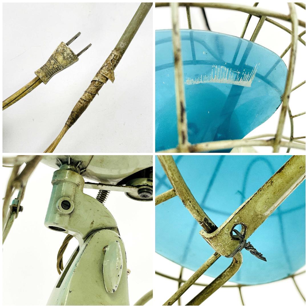 動作品】希少 三菱 鉄製ケージ 昭和レトロ 扇風機 アンティーク R8SD57