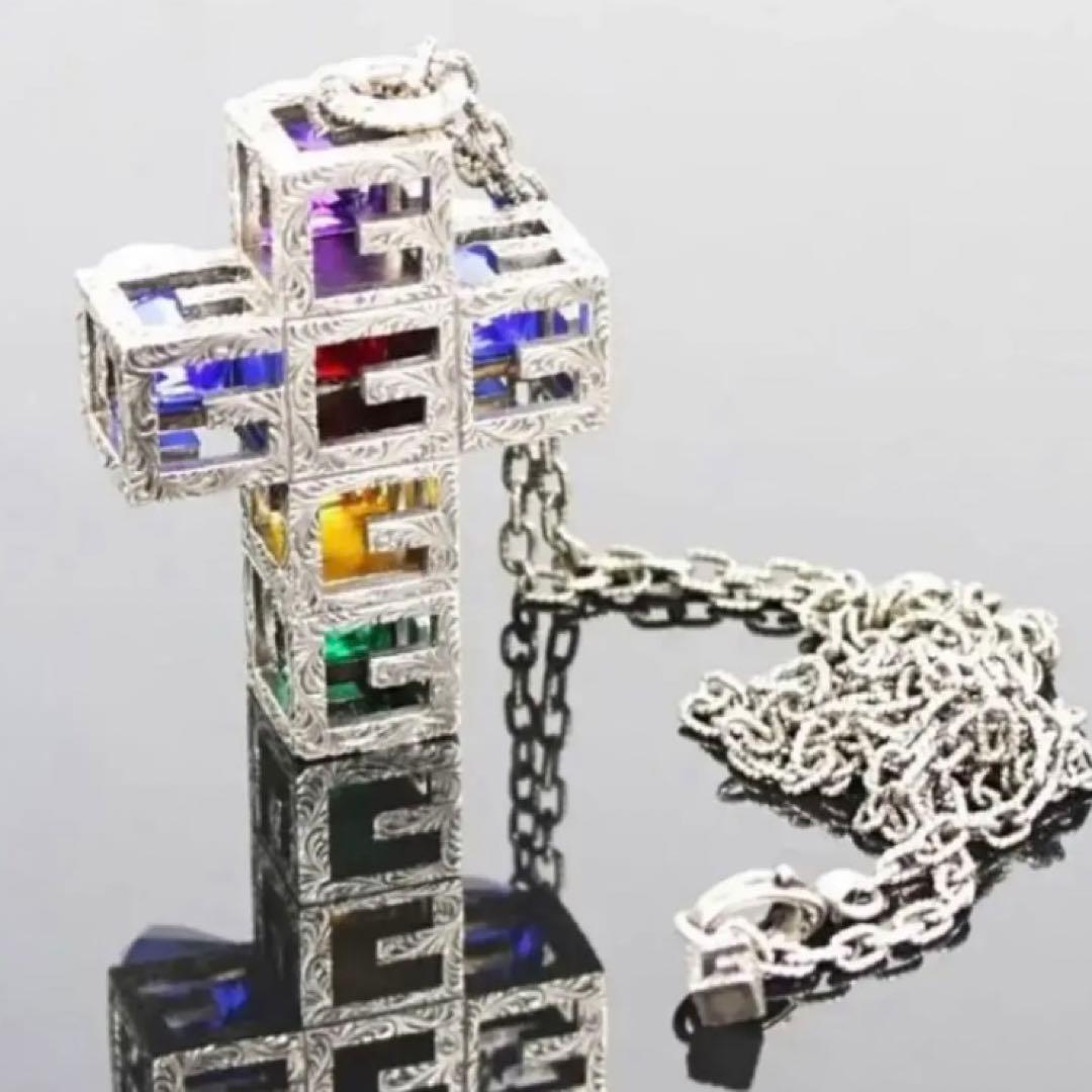 希少未使用級‼️　グッチ　Gキューブ　ネックレス　109.5ｇ　インターロッキング