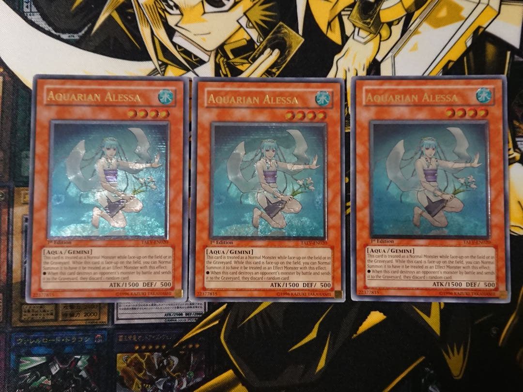 遊戯王 水面のアレサ 英語版 レリーフ 1st 3枚 遊戯王 英語版 1st TAEV-EN020 水面のアレサ レリーフレア レリ 海外版