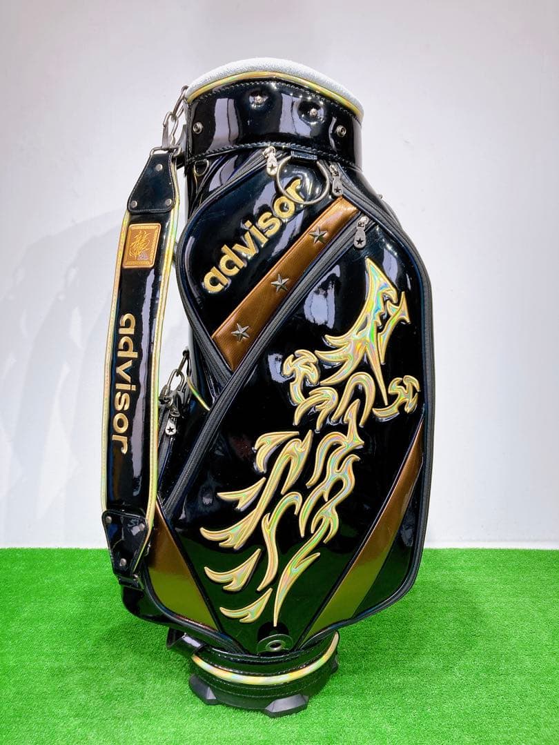 ☆アドバイザー advisor 昇龍☆キャディバッグ エナメル ブラック 竜