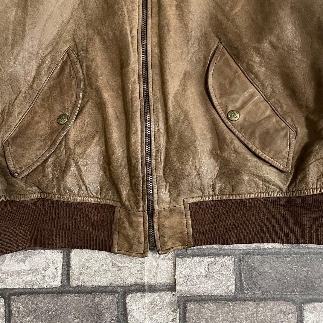 ジャケット・アウター OLD -90's leather bomber jacket moca