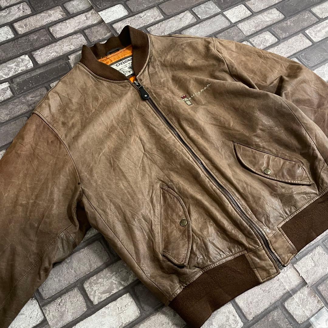 ジャケット・アウター OLD -90's leather bomber jacket moca