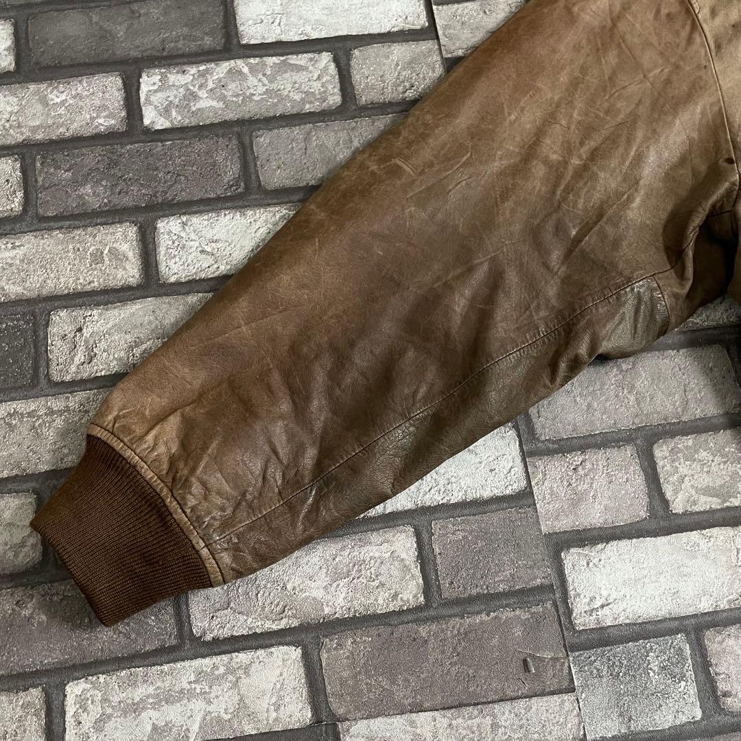 ジャケット・アウター OLD -90's leather bomber jacket moca