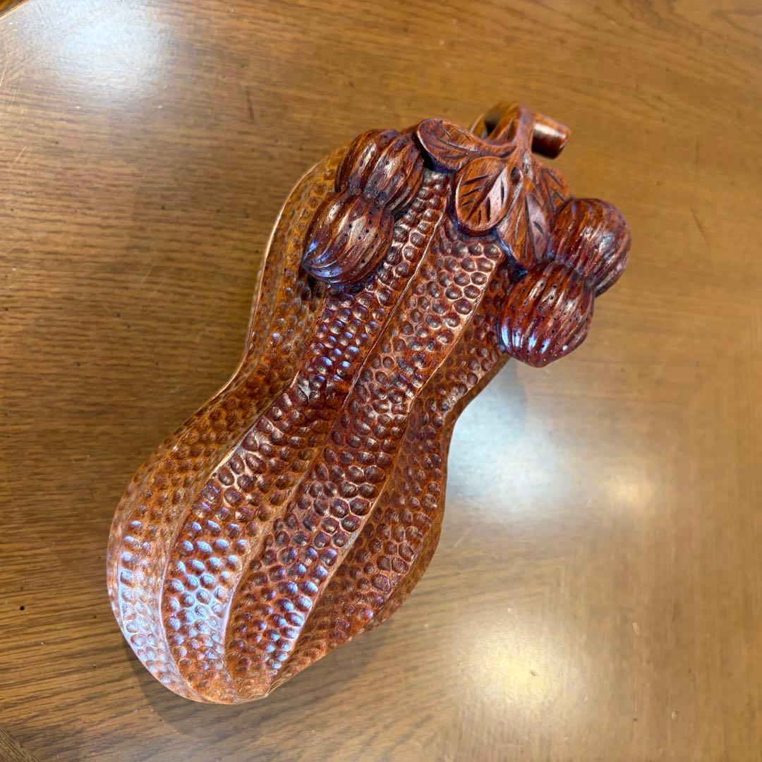 落花生 木彫り 小物入れ 古美術 中国美術