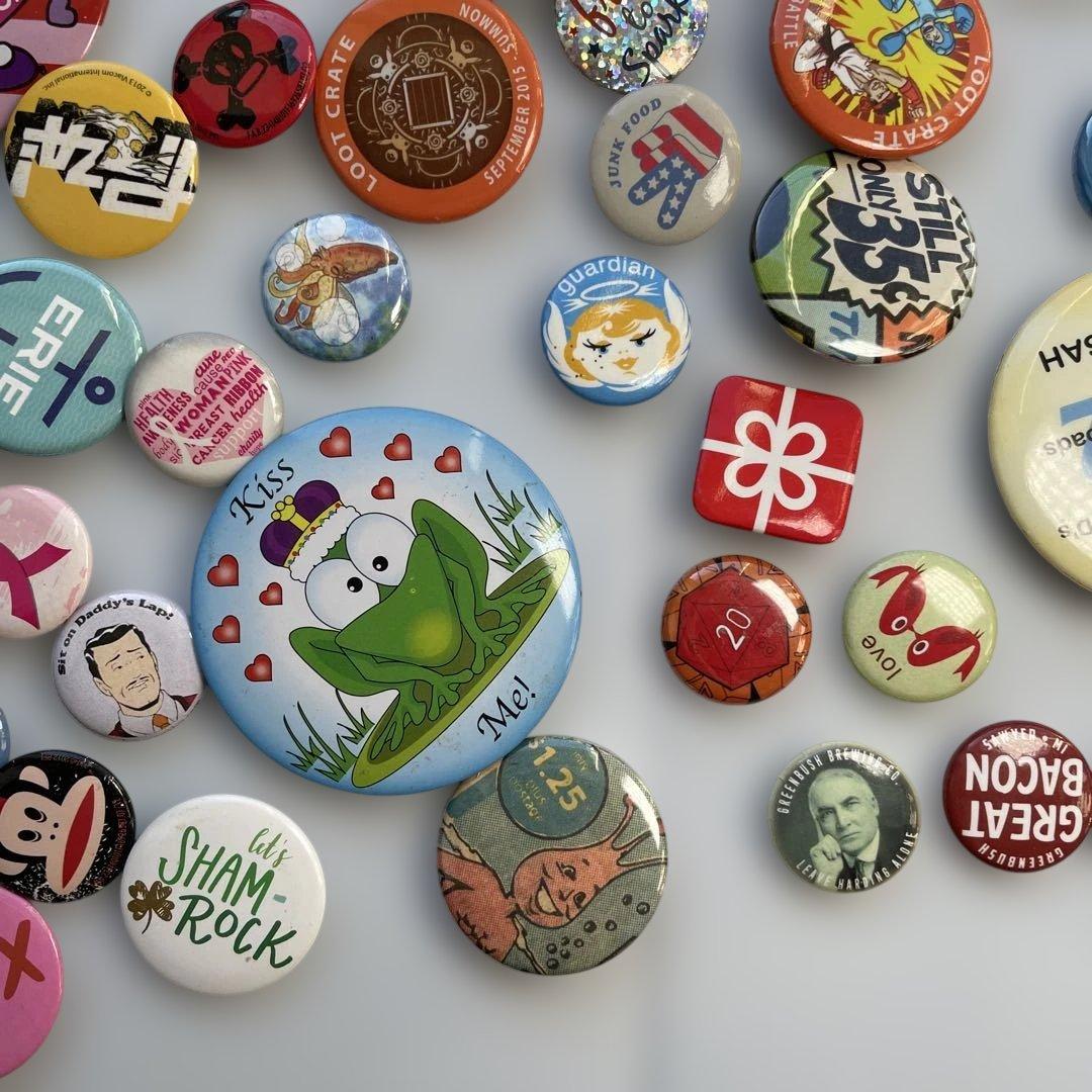 83個セット】 アメリカ 缶バッジ まとめ ビンテージ アメリカ雑貨