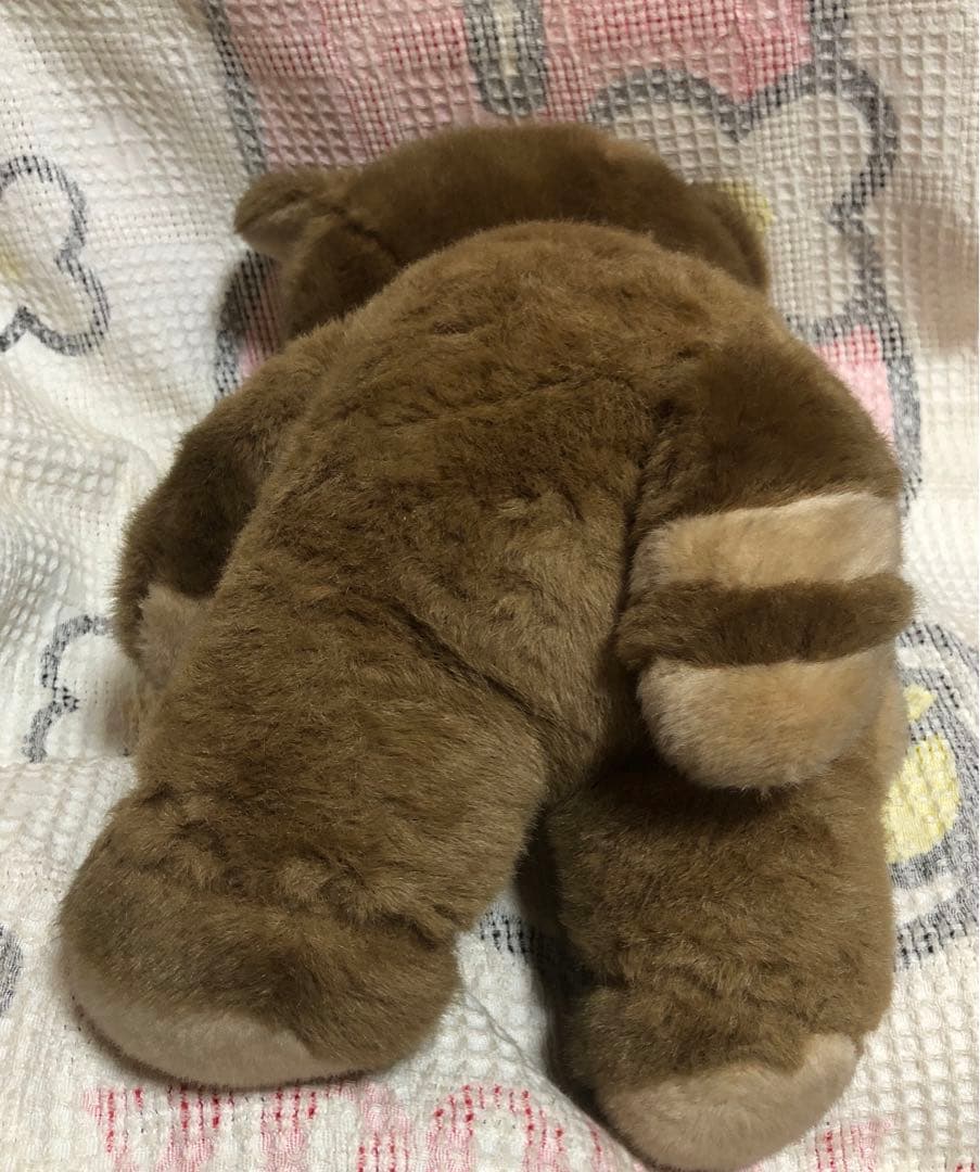 昭和レトロ　ヴィンテージ メーカー名不明　アライグマ　ぬいぐるみ　中古品