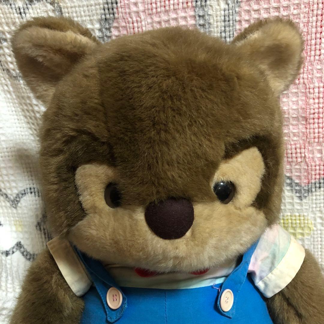 昭和レトロ　ヴィンテージ メーカー名不明　アライグマ　ぬいぐるみ　中古品