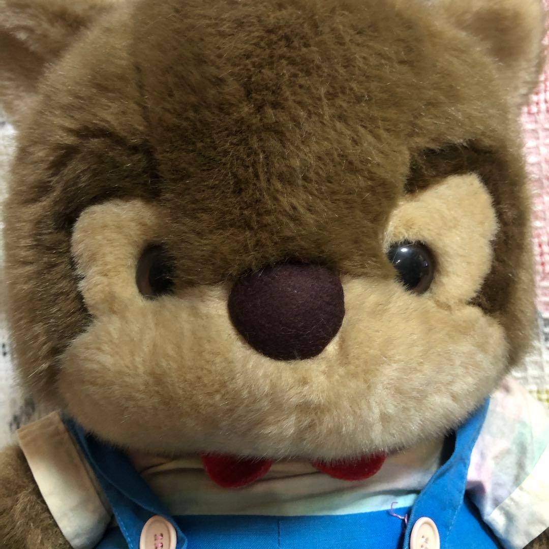 昭和レトロ　ヴィンテージ メーカー名不明　アライグマ　ぬいぐるみ　中古品