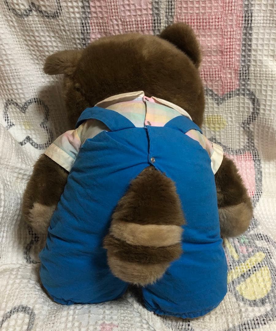 昭和レトロ　ヴィンテージ メーカー名不明　アライグマ　ぬいぐるみ　中古品