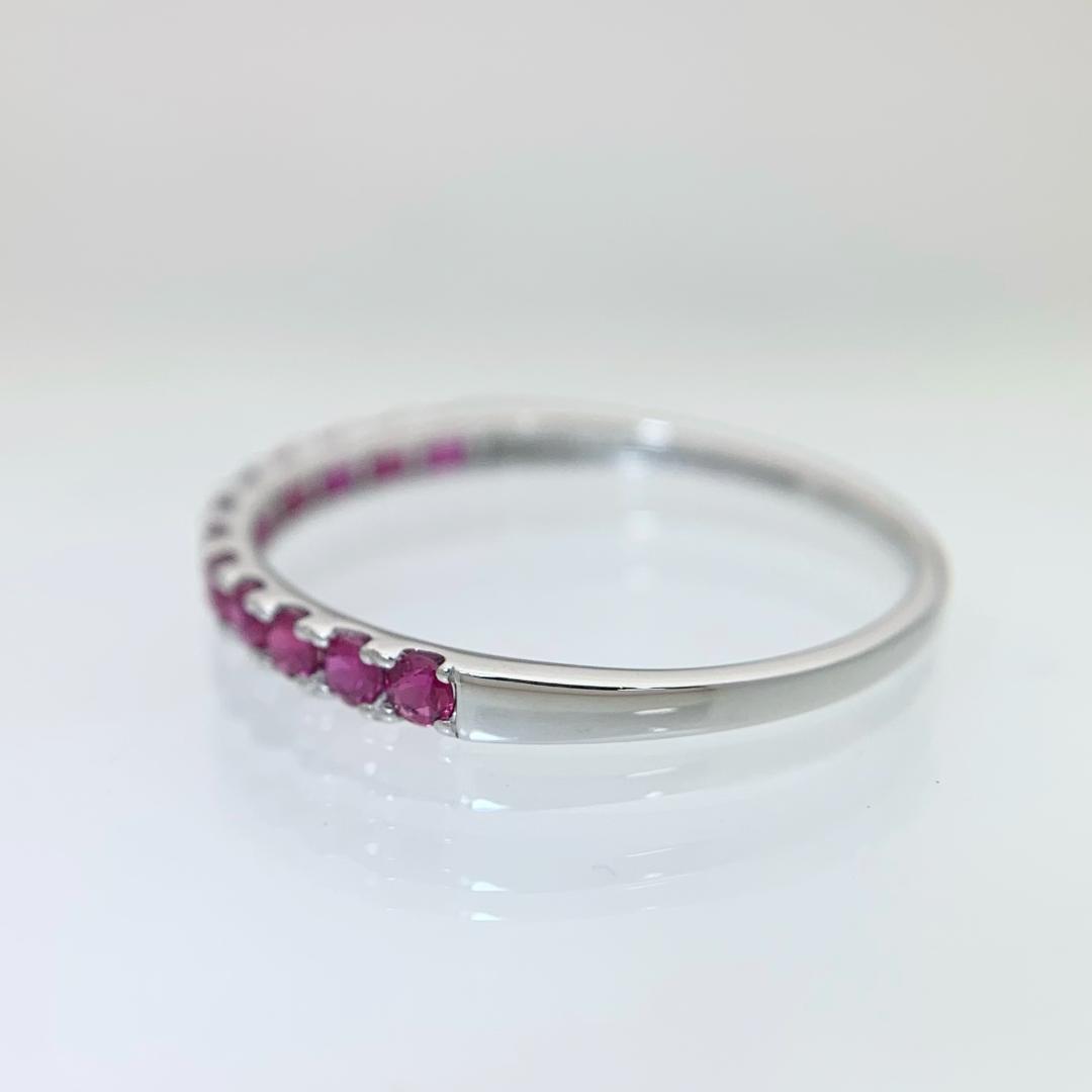 新品 ルビー ハーフエタニティ リング 0.34ct Pt950