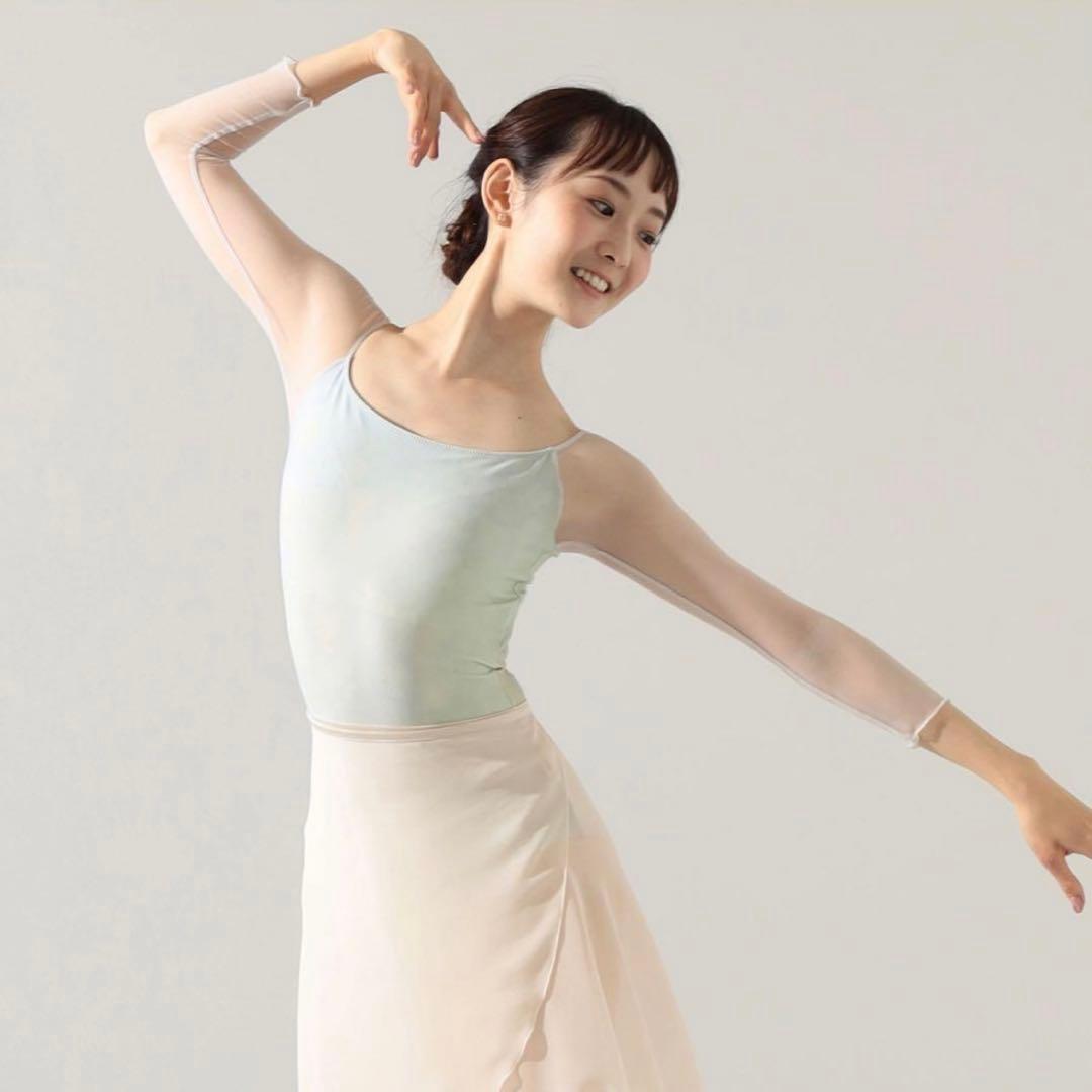 チャコットNela ライン　7分袖レオタード　アクアグリーン　バレエ　ミント　M チャコットNela ライン 7分袖レオタード アクアグリーン バレエ ミント M