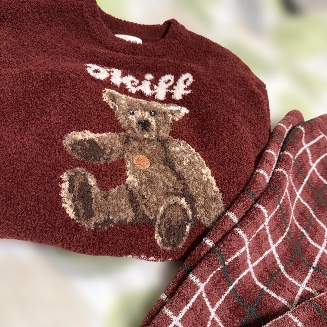 ジェラートピケ シュタイフ プルオーバー＆チェック柄ロングパンツ