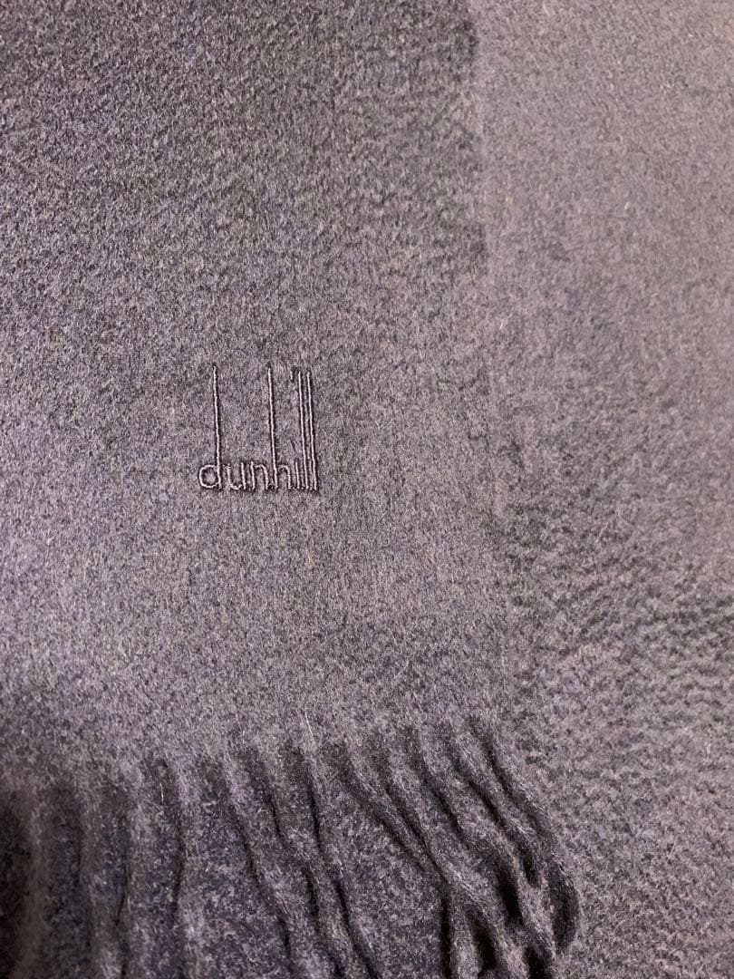 Dunhill ダンヒル マフラー 総カシミヤ ネイビー 百貨店購入 大幅
