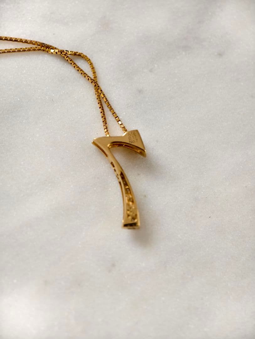 ゆきざき ノンブル ダイヤ ネックレス K18(YG) 3.7g 0.17