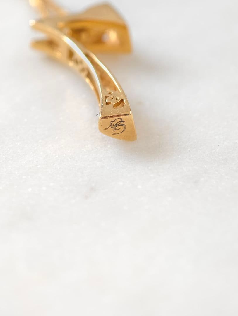 ゆきざき ノンブル ダイヤ ネックレス K18(YG) 3.7g 0.17