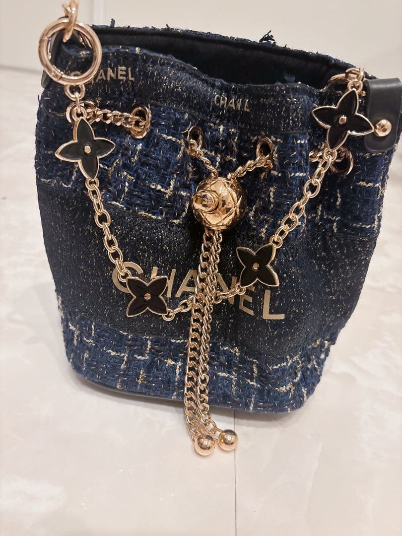 CHANELノベルティ ツィード ショルダー巾着 CHANELノベルティ ツィード ショルダー巾着 CHANEL】シャネル