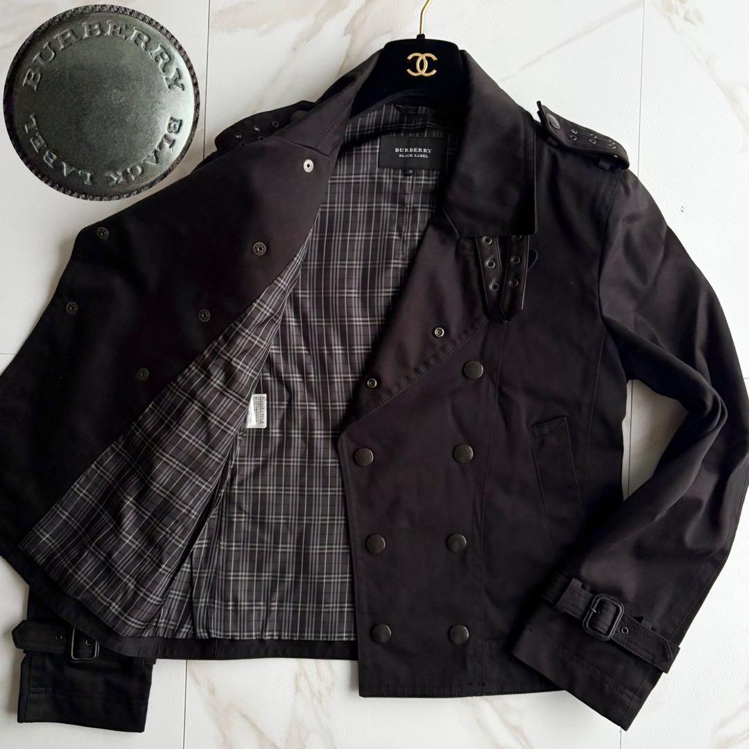美品◇バーバリーブラックレーベル ライダース ジャケット チェック M
