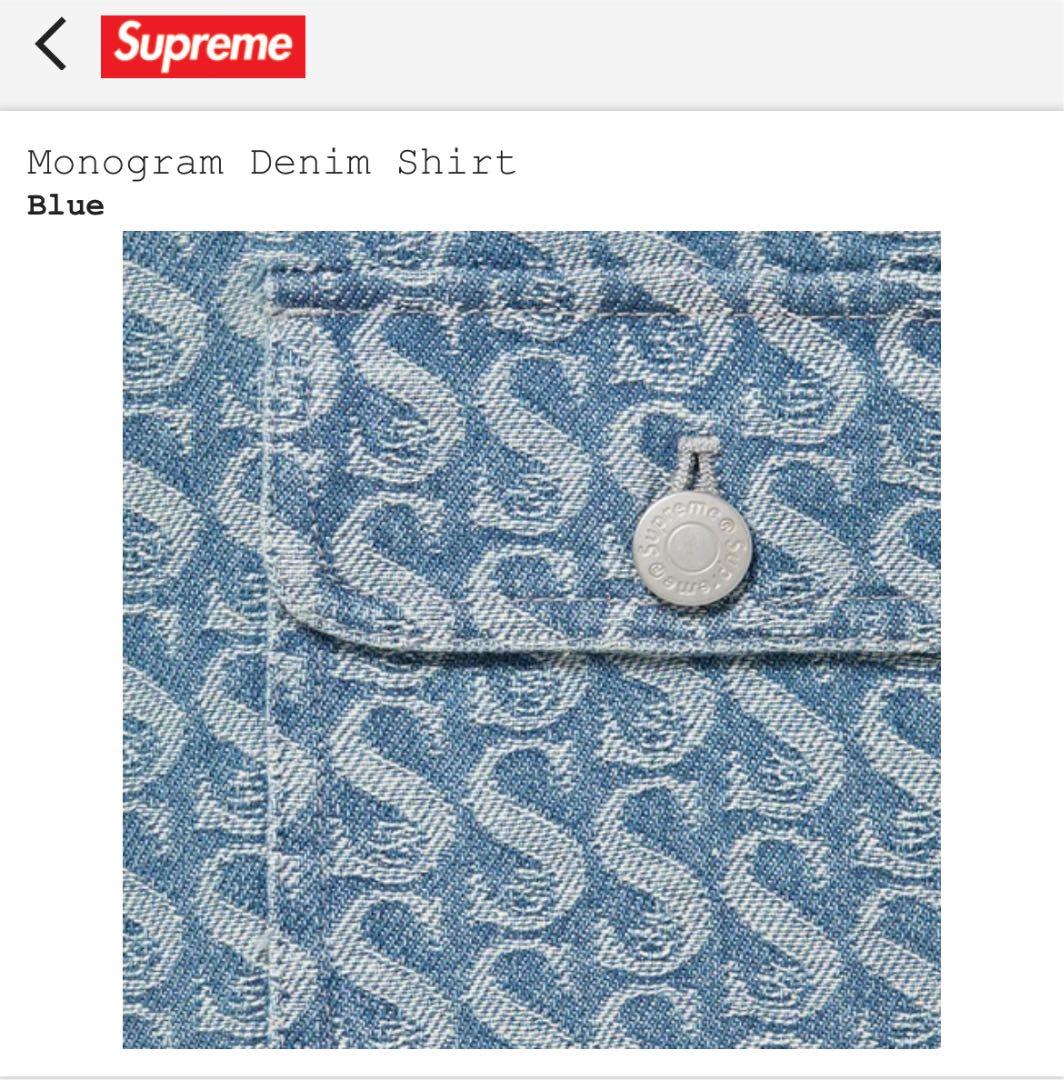 Supreme Monogram Denim Shirt Blue Sサイズ - メルカリ
