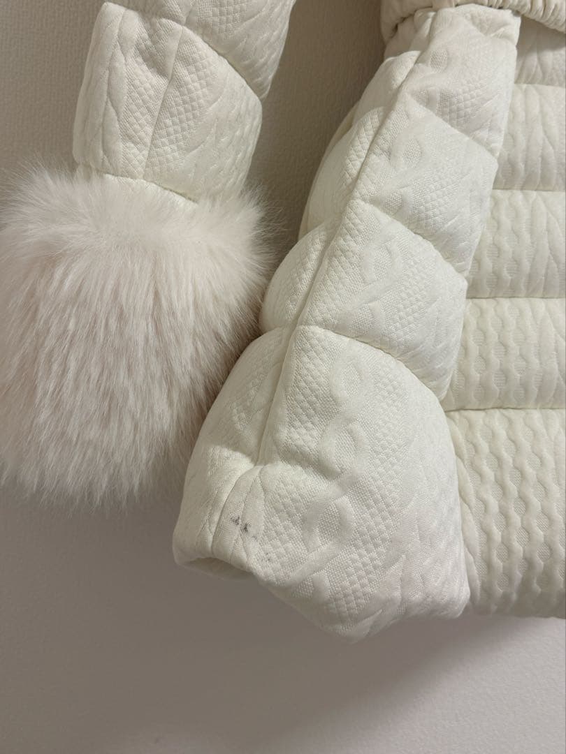 ミシェルマカロン ケーブル柄ベルト付きダウンコート ダウンコート