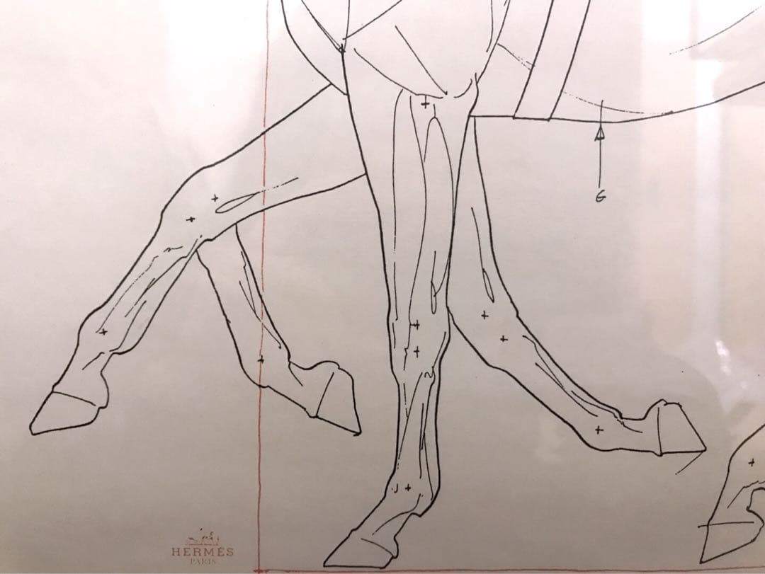 希少レア】 エルメス 馬 絵画 デッサンアート 美術 ヴィンテージ