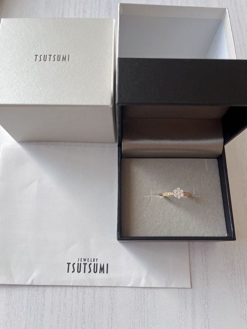 【定価15万】ジュエリーツツミ k18 ダイヤモンドフラワーリング 0.5ct