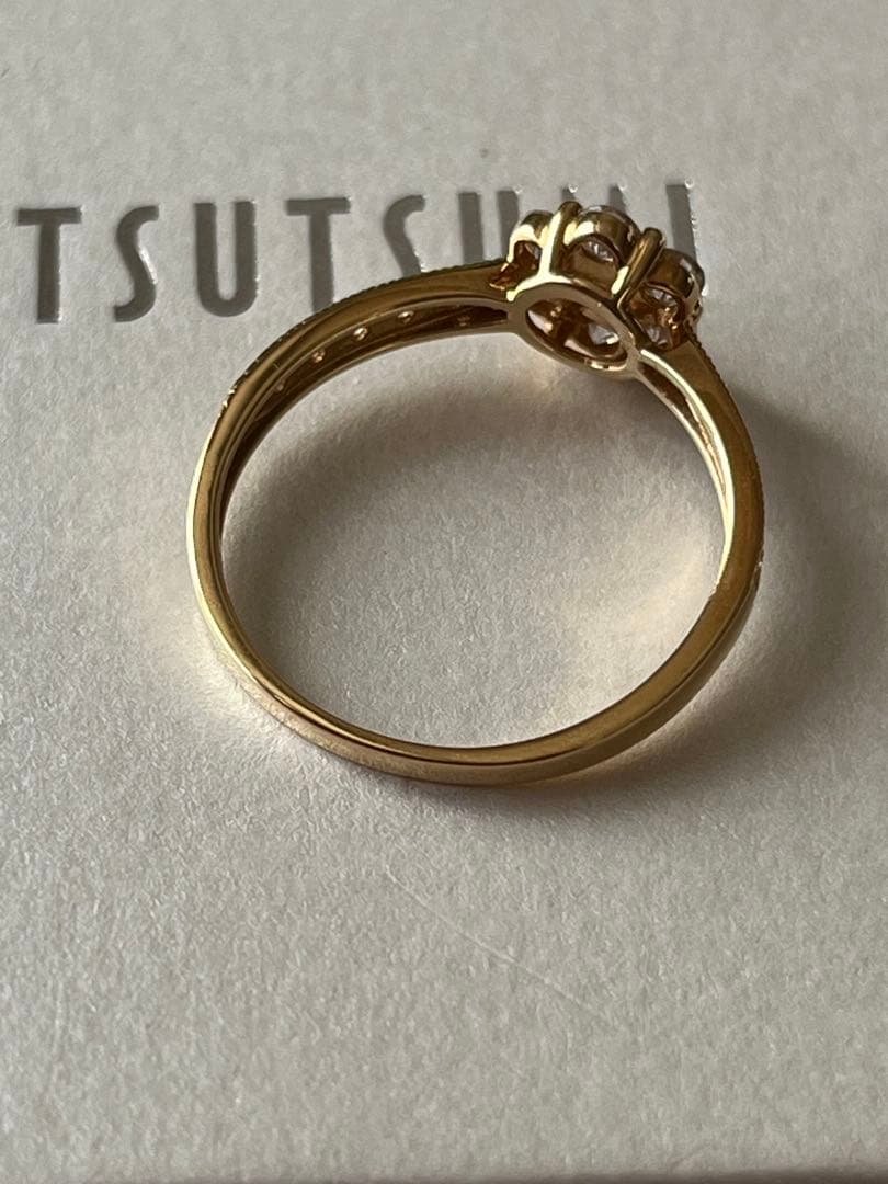 【定価15万】ジュエリーツツミ k18 ダイヤモンドフラワーリング 0.5ct