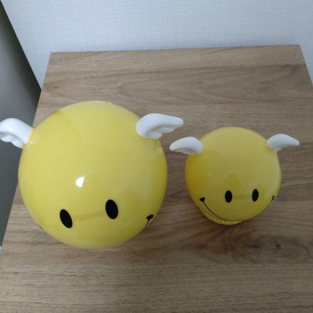 スマイリーフェイス ニコちゃん スマイル 貯金箱セット（大・小）昭和